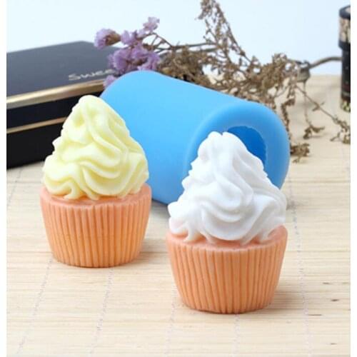 Ice Cream Cup Cake Molds 3D Silicone Soap/Candle Mold Chocolate Craft Molds DIY Handmade soap molds aroma stone moulds
