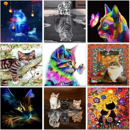 GATYZTORY DIY HandPainted Oil Painting Painting By Numbers Cat Tiger Picture Paint Unique Gift Home Decor 60x75