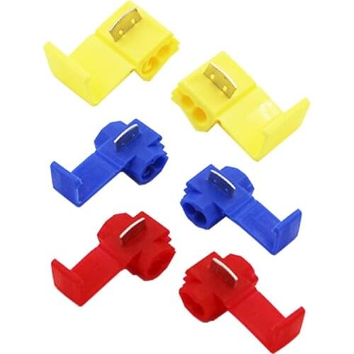 20-1000pcs 2 Pin T Shape Wire Cable Connectors Terminals Crimp Scotch Lock Quick Splice Electrical Car Audio Kit Tool