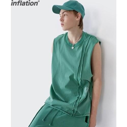 INFLATION Cotton Tank Tops Men Summer Vest 2021 Blank Sleeveless T-shirt Boys Loose Fit Gym T-shirts Men Clothing 5209S21