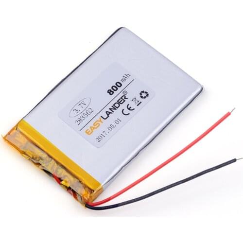 3.7v lithium ion rechargeable battery 283562 800mAh for the solar energy super thin battery