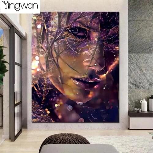 5D DIY Rhinestone Diamond Painting Woman Paint By Numbers Full Diamond Embroidery Art Face Cross Stitch Kits Crafts Mosaic Decor