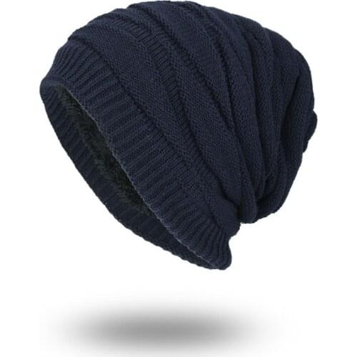 New Mens Winter Hat Fashion Fleece Skiing Beanies Caps Warm Knitted Beanie Bonnet hats men Gorros Invierno Cappelli AE57