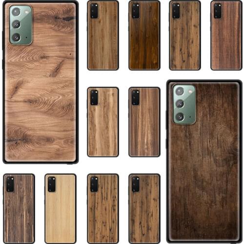 Shockproof Cover for Samsung Galaxy Note 20 Ultra 10 Lite 8 9 S20 FE S21 S10 S9 Phone Case Silicone Shell Fashion Wood Pattern