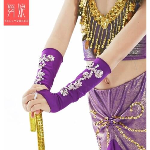 2-5 years old Kid children girl student infant Sequins belly latin dance costume party fingerless long glove free shipping