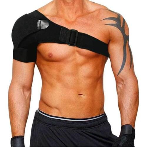 Adjustable Shoulder Brace Support Strap Wrap Belt Band Pad Shoulder Care Bandage Black Professional Shoulder Brace