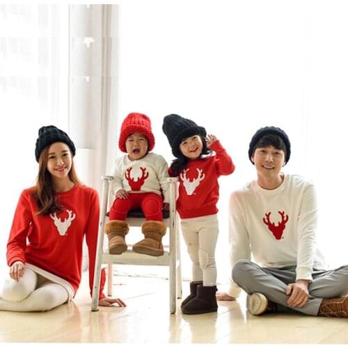 Family Look New Year 2020 Christmas Sweater Pullover Family Matching Outfits Mommy Me Clothes Daughter Mom Baby Couple Clothes