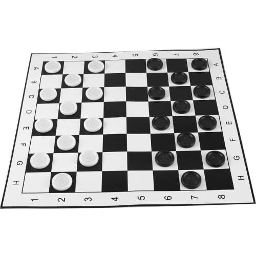 Large Size Plastic Checkers/Draughts Folding Chessboard International Chess Set Travel Board Game Competition Toy