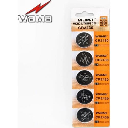 5x Wama CR2430 3V Alkaline Button Cell Coin Batteries CR DL2430 KECR2430 Car Remote Lithium 3V Button Cell Coin Battery