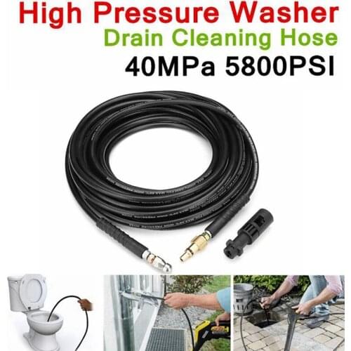 15M High Pressure Water Cleaning Hose 5800PSI Outlet Rubber Hose Cleaning Pipe Garden Vehicle Clean Washing Tools
