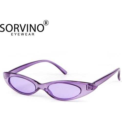 SORVINO Retro Small Cat Eye Sunglasses 2020 Women Brand 90s Tiny Designer Classic Cateye Sun Glasses Pink Red Yellow Shades CL03