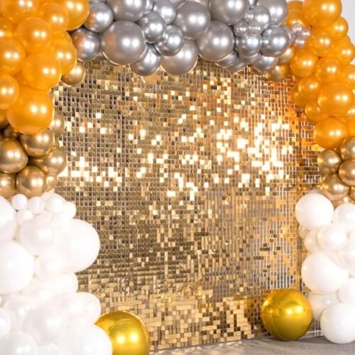 Light Gold Shimmer Sequin Wall Panel Sparkle Metallic Active Spangle Art Decor Backdrops Photo Party Event Marketing Venue show