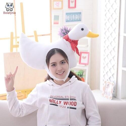 BOLAFYNIA Duck headgear hat plush toy hat stuffed toy cap