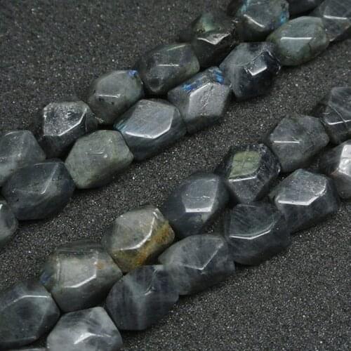 12x16mm Faceted Freeform Gray Labradorite Beads Natural Stone Beads For Jewelry Making Beads 15'' Needlework DIY Beads Trinket