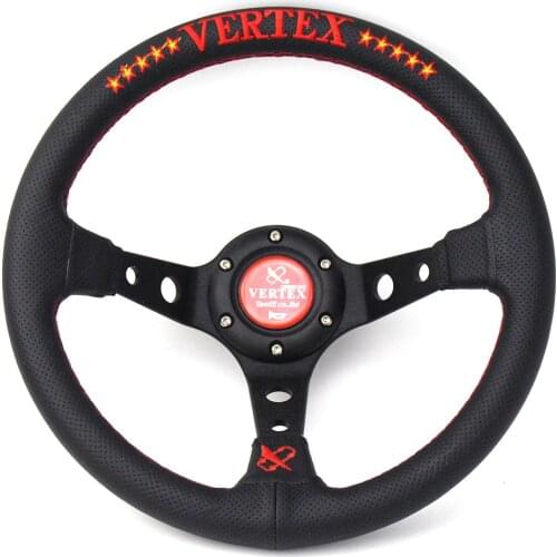 13'' 330mm Deep Dish Racing Car Drift Rally Tuning Sport Embroidery Vertex Steering Wheel