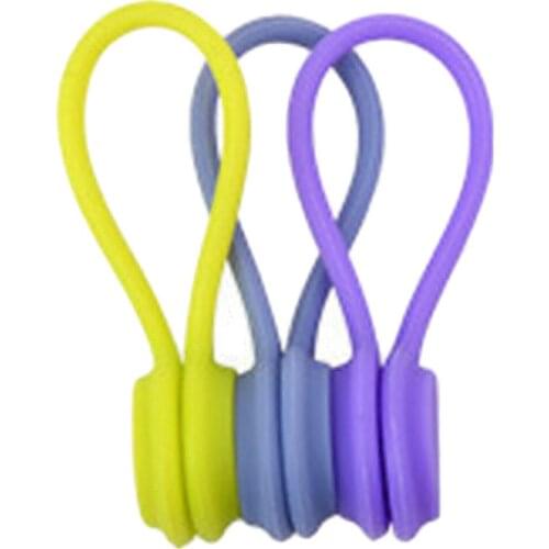 3Pcs Silicone Magnetic Cable Winder Organizer Cord Earphone Storage Holder Clips For Headphones Line Micro Usb Cable Winder