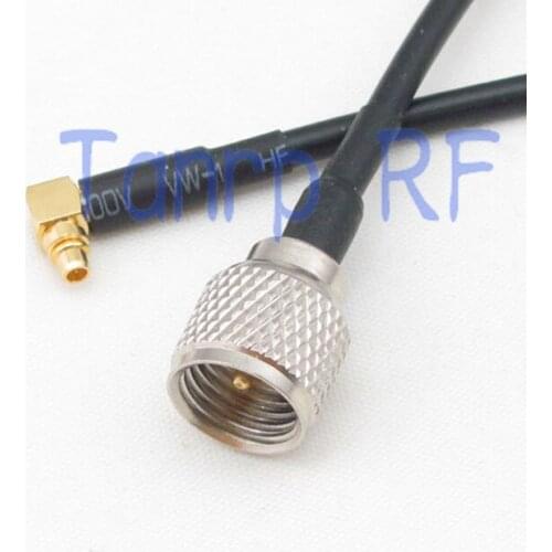 6in mini UHF male plug to MMCX male right anlge RF connector adapter 15CM Pigtail coaxial jumper cable RG174 extension cord