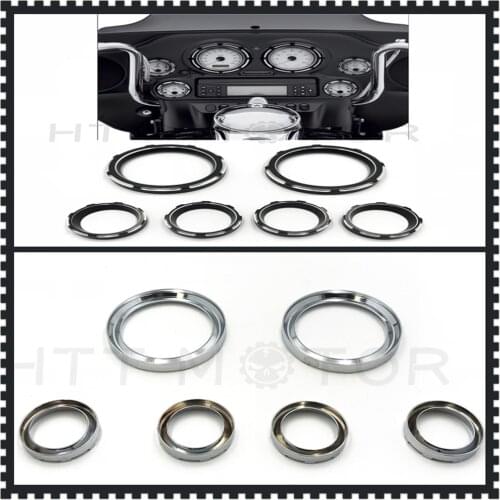 Aftermarket Free Shipping Motorcycle Parts Instrument Board Burst Gauge Bezel Cover For Harley Street Tri Glide Chrome BLACK