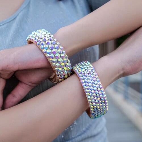 Handmade Belly Dance Rhinestone Jewelry Bracelet Drill Diamond Hand Cuff Bellydance Oriental Dancewear Wristband Accessories