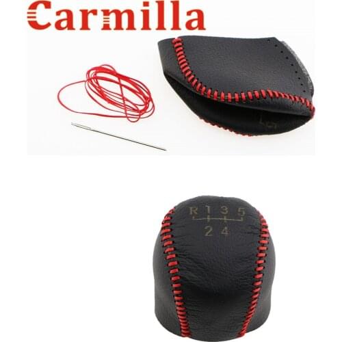 Carmilla Leather Gear Head Shift Knob Cover Handball Covers Case for Chevrolet Chevy Cruze 2009 - 2013 MT Modified Accessories
