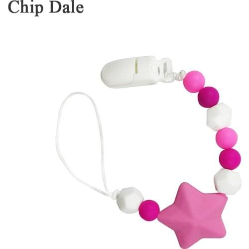 Chip Dale Baby Pacifier Clip Chain Baby Chewable Silicone Beads Baby Pacifier BPA Free Silicone Pacifier Anti-drop Chain