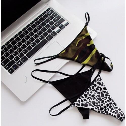 Double Side Printed Cotton Panties Sexy Underwear Thong Female Lingerie Breathable Girls Seamless G-string Briefs