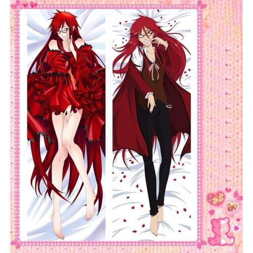 Japanese Anime Cartoon Kuroshitsuji Double sided hugging Pillow Case Pillow Cover Pillowcase Peach Skin 2 Way 71048