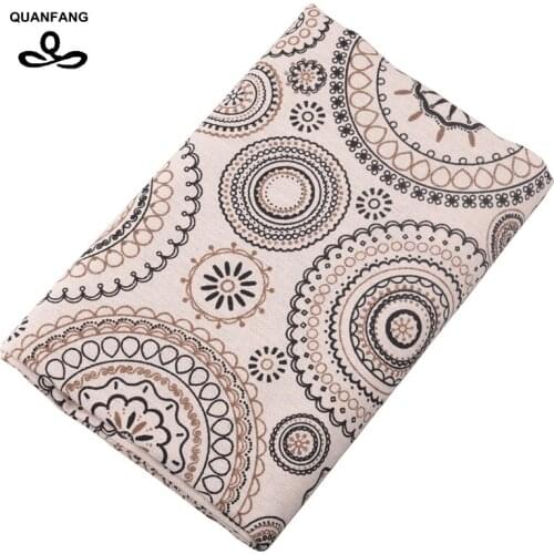QUANFANG circular pattern, printed cotton quilted quilting, sewing, DIY, sofa/table, fabric furniture meter 100x145cm