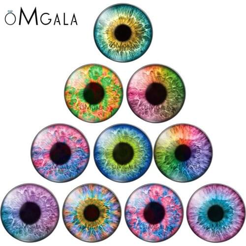 In Pairs Round Dome Dragon Doll Toy Eyes Photo Glass Cabochon 10-30mm DIY Jewelry Findings for Pendants Earrings Making
