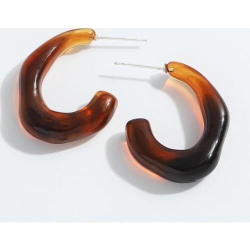 Best Lady Ins Korean Resin Stud Earrings for Women Bohemian Acrylic Irregular Statement Earrings Jewelry Wedding Party Wholesale