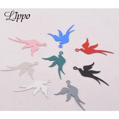 50pcs AC3412 19*23mm Cute Dove Charms Flying Pigeon Pendant
