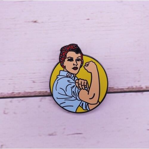 We Can Do It Iconic womans fist symbol of female power and industry enamel pin feminist brooch pin