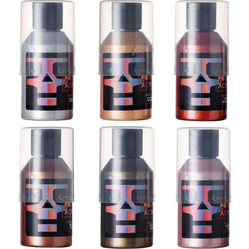 OPHIR Metallic Acrylic Pouring Paint Kit Water-Based Pigment Pre-Mixed Fluid Artworks 100ML/Bottle for Artist DIY TA001