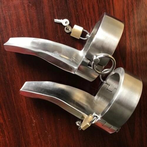 Stainless Steel Heavy Ankle Cuffs With Tongue Bondage Sex Handcuffs Adults Game Slave Bdsm Restraints Sex Toys For For Man Women