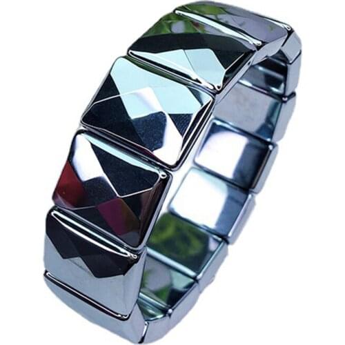 Natural Tera Hertz Stone Geometric Facet Bracelet Fashion Gemstone Bracelet Healing Quartz Crystal For Women Jewelry Gifts