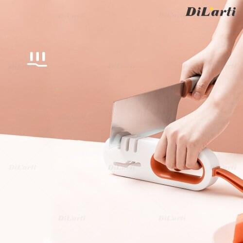 New Knife Sharpener Fashion Kitchen Knives whetstone Tungsten Steel Alloy 600# Emery Ceramic Material Quick 3 Stages Sharpening