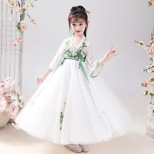 Fashion Baby Girl Dress Hanfu Traditional Girls Stage Performance Dress Toddler Girls Chinese Costumes Oriental Chinese Style