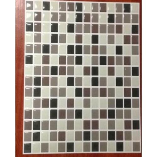 Backsplash Tile for Kitchen Marble Square Peel and Stick Tile, Adhesive Vinyl Wall Tiles, Urban Mosaic 9.8" X 9.8"