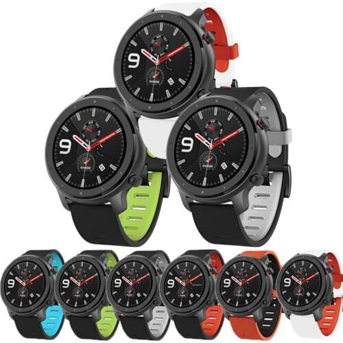 22mm Sports Silicone Wrist Strap For Xiaomi Huami Amazfit GTR 47/Haylou Solar LS05/GTR2 Smart Watch Replacement Band Accessories