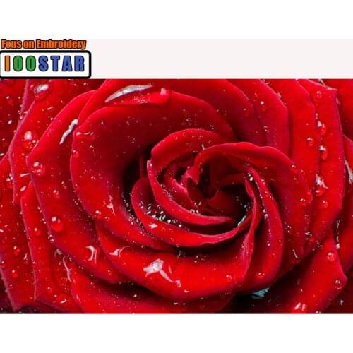 Flowers Red rose 5D DIY Full Square Round Diamond Painting Embroidery Rhinestone Cross Stitch Rhinestone Mosaic Home Decor