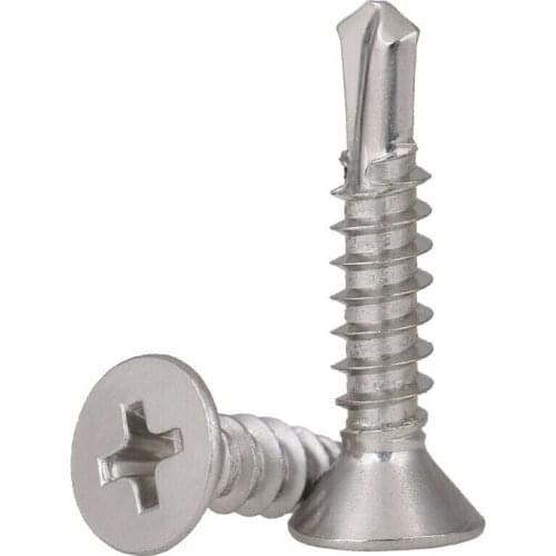 M4.2 M4.8 Phillips Countersunk Drill Tail Self Tapping Screws 410 Stainless Steel Cross Recessed Flat Head Self Drilling Screws