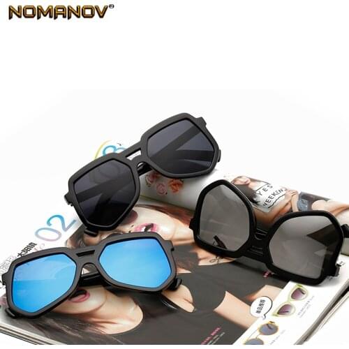 Trend Fashion Personality Polygon Sun Glasses Polarized Mirror Sunglasses Custom Made Myopia Minus Prescription Lens -1 To -6
