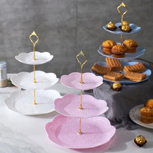 Three Layers Cake Stand Creative Fashionable Living Room Dessert Fruit Birthday Party Wedding Snack Cupcake Plate