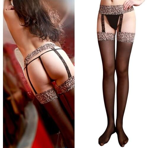 Women Sexy Thigh High Stocking Over The knee Socks Sexy Fashion thin Hosiery Stay Up Stockings Leggings Leopard pattern