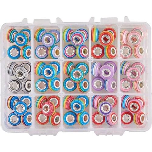 10PCS Round Striped Rainbow Colorful Plastic Resin Murano Spacer Beads Charms Fit Pandora Bracelets For Women DIY Jewelry Making