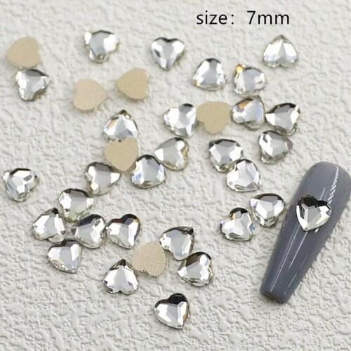 10pcs/lot Korea 3D Nail Art Accessories Glitter Rhinestone Decorations Kawaii Heart Nail Parts DIY Charm Nail Material Supplies