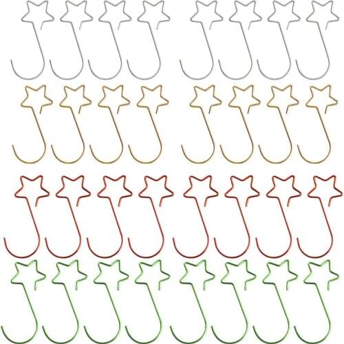160Pcs Christmas Ornaments Hooks Star-Shaped Tree Hangers Metal Hanging Hooks For Hanging Christmas Tree Decorations