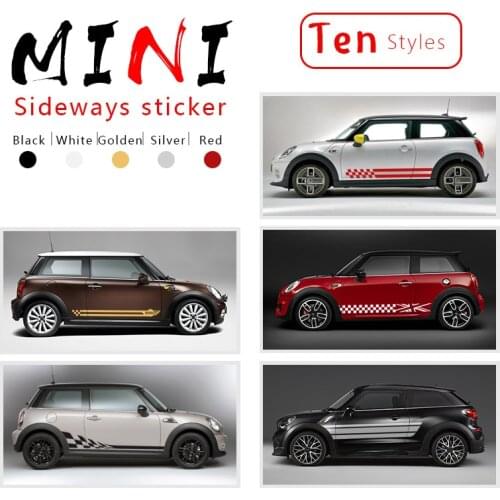 2Pcs Car Long Side Sticker For Mini Cooper R56 R57 R58 R50 R52 R53 R59 R61 Countryman R60 F60 F55 F56 F54 Tuning Car Accessories