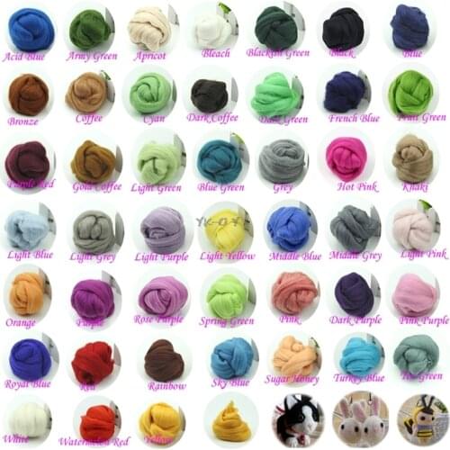 20 Colors Wool Corriedale Needlefelting Top Roving Dyed Spinning Wet Felting Fiber