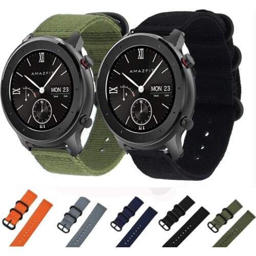 20mm nylon strap for Huami Amazfit GTR 42mm 42 sport bracelet man woman watch band for Xiaomi Amazfit BIp Lite Youth smart watch